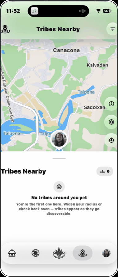 Tribes Nearby map in EVE Tribes
